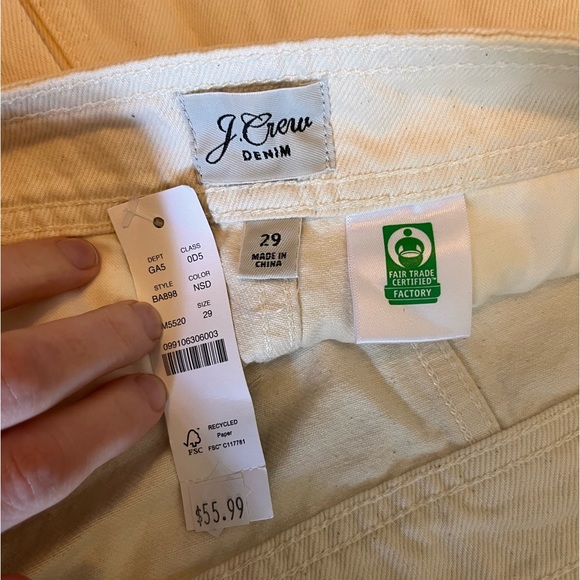 J Crew Cream A-line Denim Skirt NWT - Picture 3 of 6